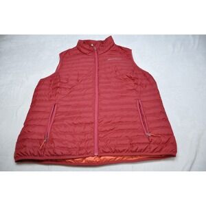 Eddie Bauer Vest Womens XL Red EB650 Down Puffer Quilted Lightweight Outdoor Zip